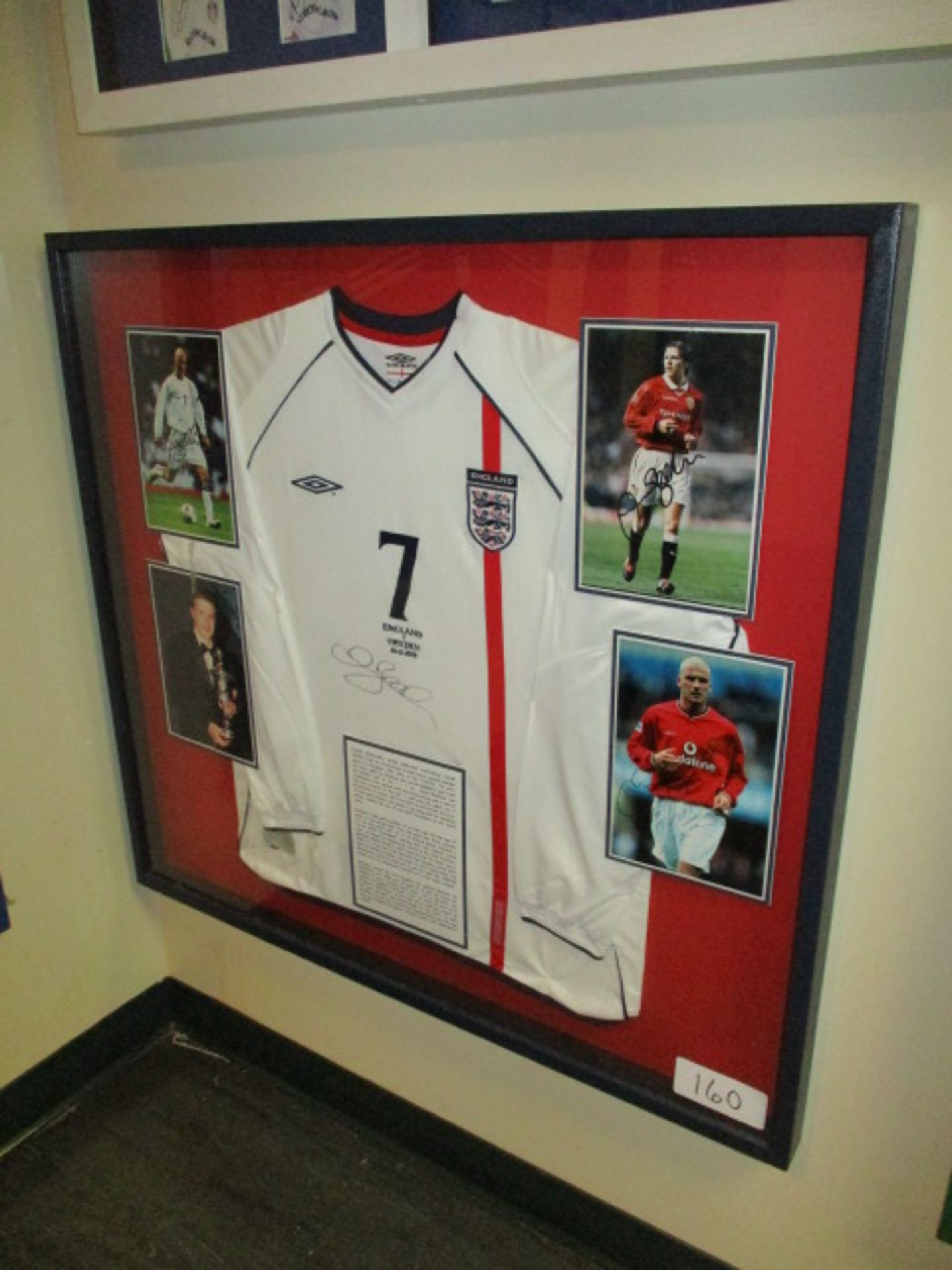David Beckham's signed spare England National Team jersey from International Friendly match