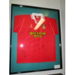 Wrexham AFC Collectible Sport Memorabilia Jersey , 32in w x 40in hgt(This Lot is part of Bulk Bid