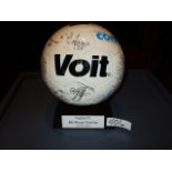 Ball signed by Puebla FC, Mexico squad that played at Blackbaud Stadium July 20, 2002 ***Note from
