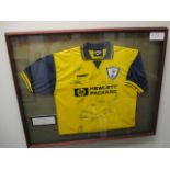 Tottenham Hotspur signed away jersey 1998 - 13 signatures, 42in w x 34in hgt ***Note from