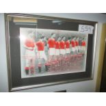 Manchester United team photo commemorating Munich air disaster, 20in w x 14in hgt ***Note from
