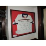 USA National Team replica signed jersey 1998 World Cup team, 38in w x 32in hgt - 24 signatures,