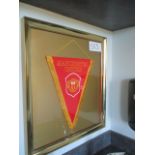 Manchester United pennant, 19in w x 21in hgt ***Note from Auctioneer*** All items will come with