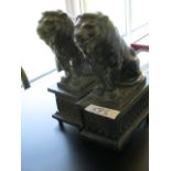 LOT OF (2) Lion Statues (for table-top) ***Note from Auctioneer*** All items will come with an