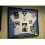 1996 England jersey and 6 photos signed by Paul Gascoigne, 45in x 41in hgt. purchased at Knights