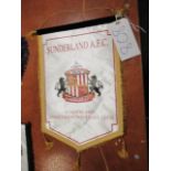 Sunderland A.F.C. pennant, 12in w x 17in hgt ***Note from Auctioneer*** All items will come with
