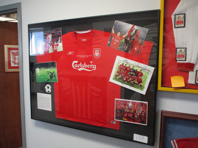 Liverpool special edition 04/05 Champions League Final shirt and photographs signed by members of - Image 2 of 3