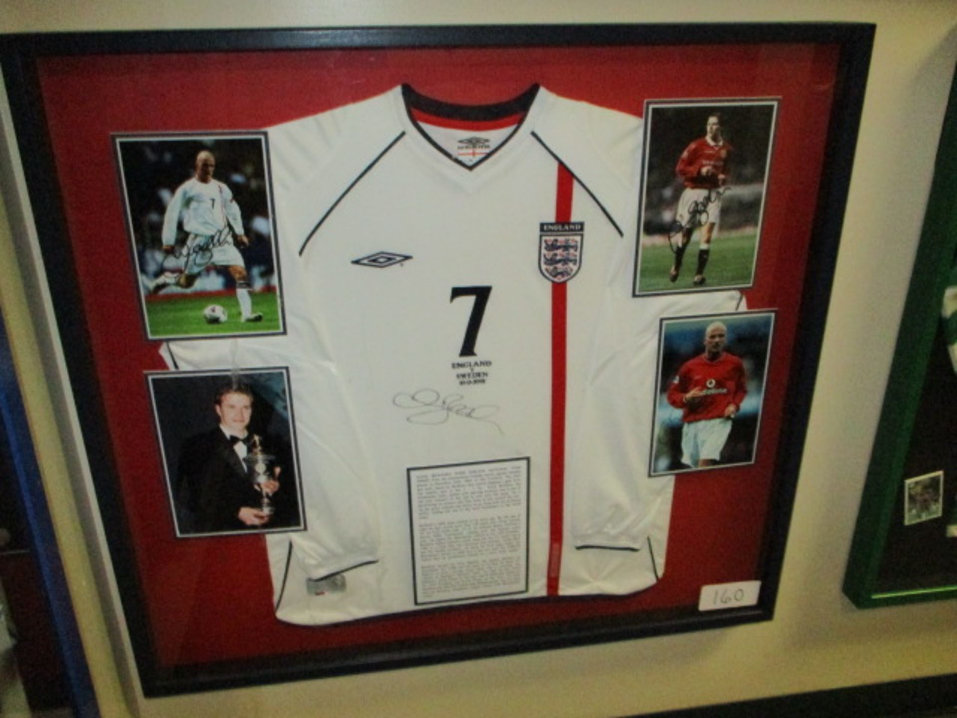 David Beckham's signed spare England National Team jersey from International Friendly match - Image 2 of 3