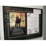 The Game Of Their Lives movie poster signed by from USA 1950 World Cup Team 17in w x 13in hgt ***