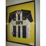 Notts County FC Collectible Sport Memorabilia Jersey , 32in w x 40in hgt (This Lot is part of Bulk