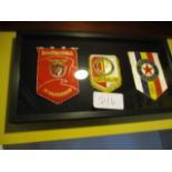 LOT OF 3 framed pennants, 23in w x 12in hgt - Benfica, Feyenord, Sparta Praha ***Note from