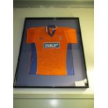 Luton Town FC Collectible Sport Memorabilia Jersey , 32in w x 40in hgt (This Lot is part of Bulk Bid