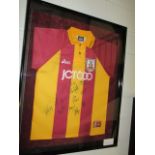 Bradford City AFC Collectible Sport Memorabilia Jersey , 32in w x 40in hgt (This Lot is part of Bulk