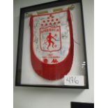 Cali-Colombia 1927signed pennant, 17in w x 21in hgt ***Note from Auctioneer*** All items will come