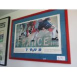 France 1998 World Cup print, 41in w x 33n hgt ***Note from Auctioneer*** All items will come with an