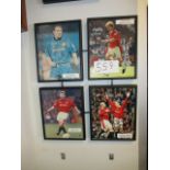 Manchester United player collage of 4, Dennis Irwin, Ole Gunnar Solskjaer signed, Jordi Cruyf, Brian
