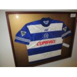 Queens Park Rangers replica signed jersey 1998/99 team, 42in w x 33in hgt ***Note from Auctioneer***