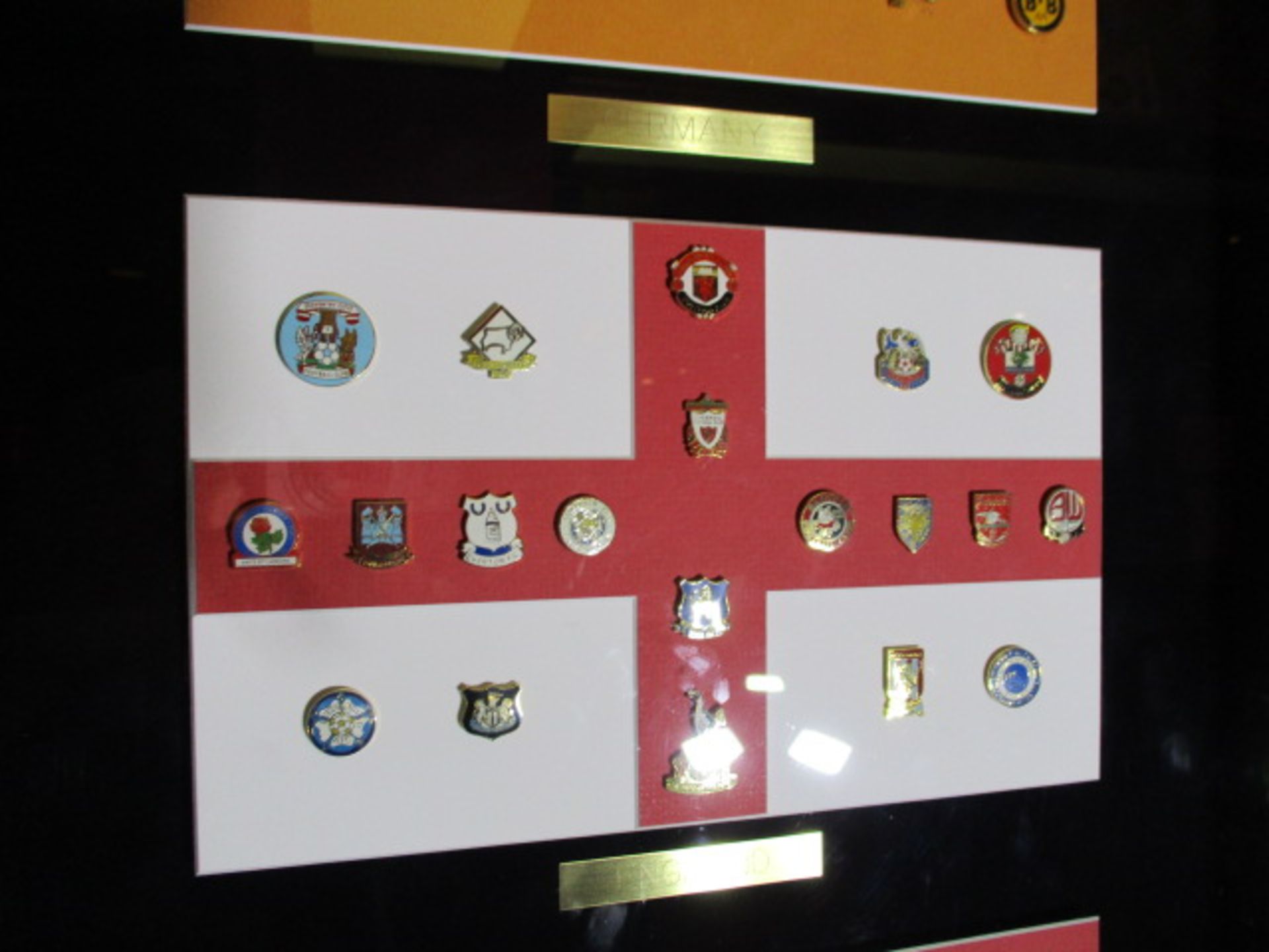 1990s First Division Team pins display, Italy, England, Holland, Germany, Spain, 16in w x 45in - Image 4 of 7