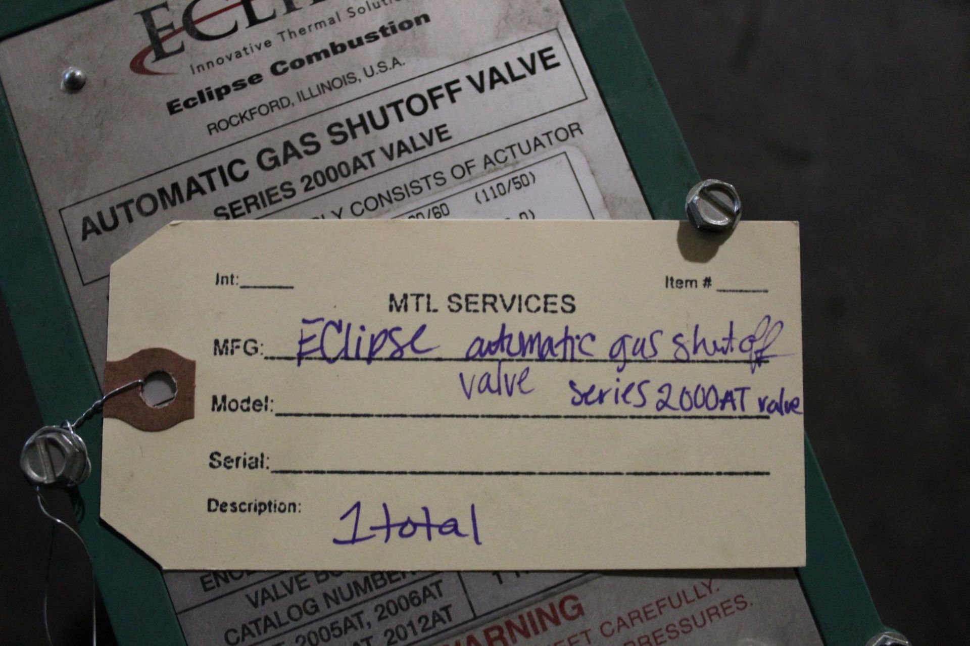 Eclipse Automatic Gas Shutoff Valve, Series 2000AT Valve, Located in: Cartersville, GA - Image 3 of 3