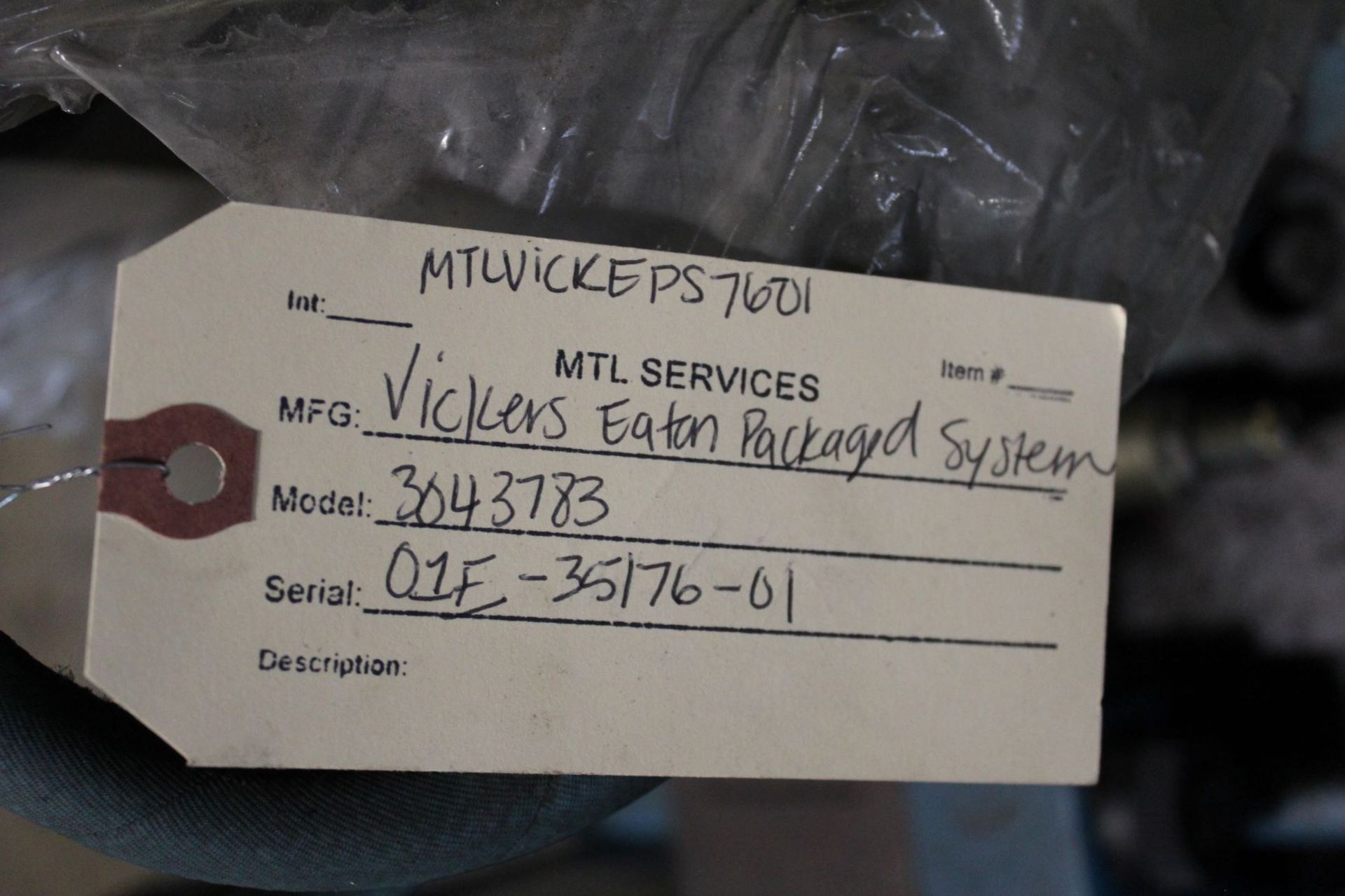 Vickers Eaton Packaged System, Model # 3043783, Serial# 01E-35176-01, Item# mtlvickeps76-01, Located - Image 4 of 4