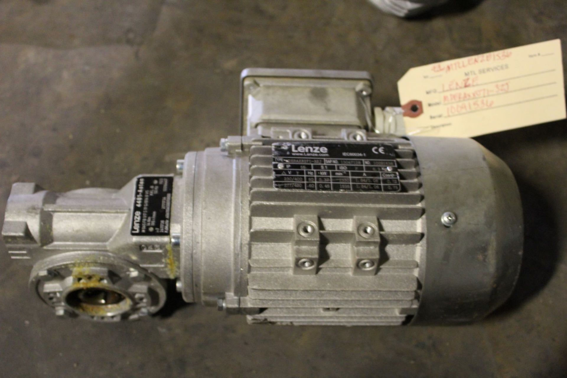 Lenze Motor, Model# mderaxx071-32j, Serial# 10091536, Item# mtllenze1536, Located in: