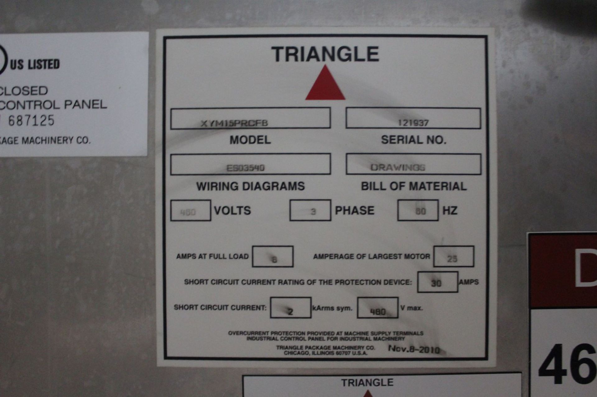 Triangle Bagger, Model# XYM15PRCFB, Serial# 121937, Item# BBTRIBAG1937, Located in: Cartersville, - Image 3 of 6