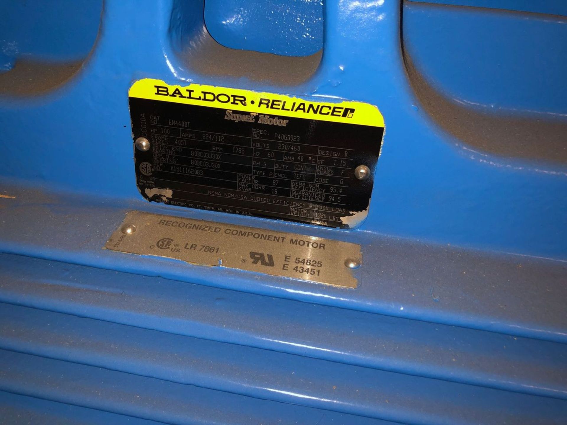 Baldor SuperE 100 HP Motor & Paco Pump - Image 5 of 5