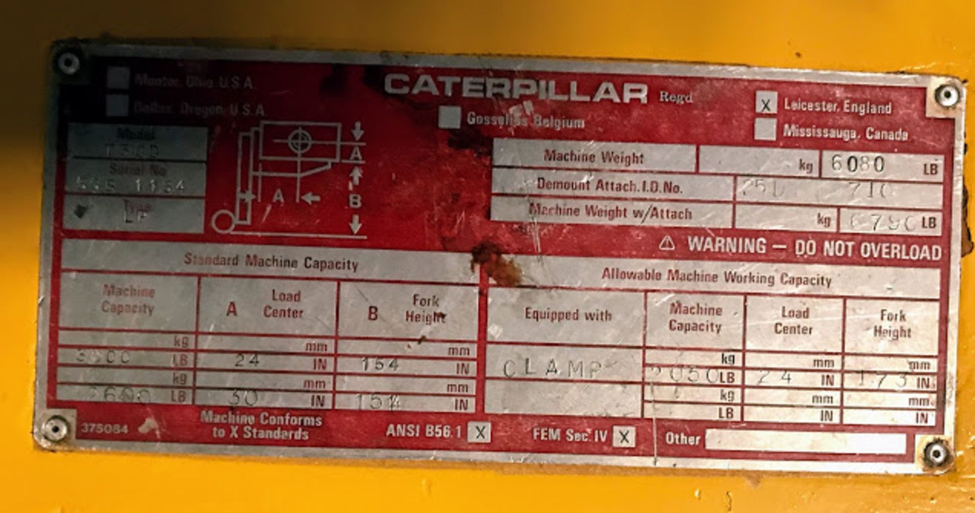 Caterpillar Forklift, Model# T30D, Serial# 5651154, Rigging Fee $50 - Image 5 of 6