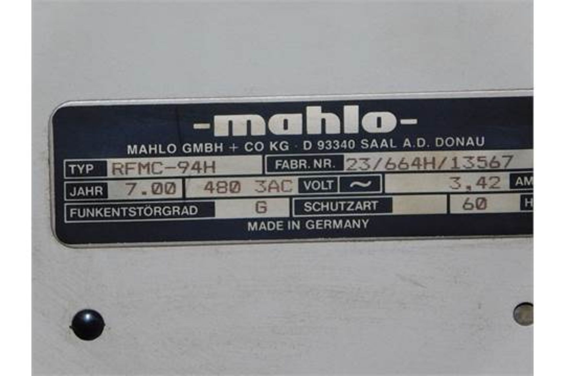 Mahlo System Straitening Machine: Model RFMC 94H, 480/3AC, Working Length: 73 1/4", Rigging Fee $50 - Image 3 of 4