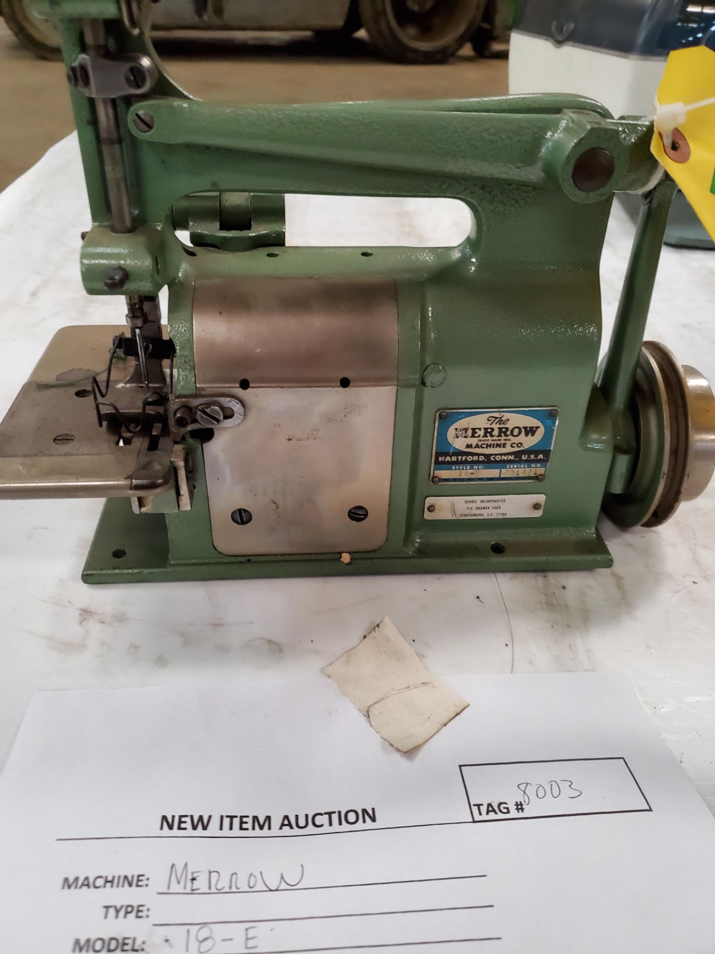 Merrow 18-E Crochet Stitch Industrial Sewing Machine, Rigging Fee $20