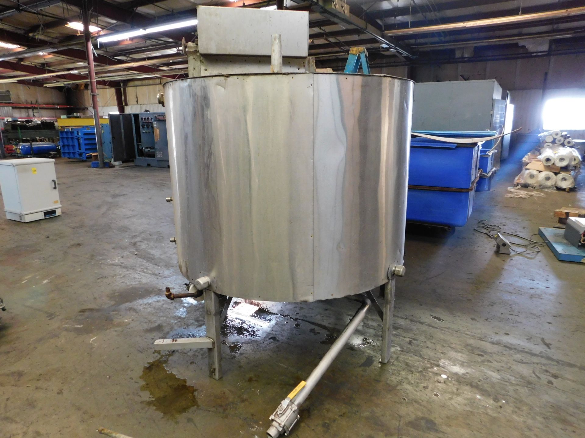 Stainless Steel Tank, 66.25 inches Diameter, 48.25 inches Height, Agitator/Mixer, Discharge Bottom - Image 2 of 3