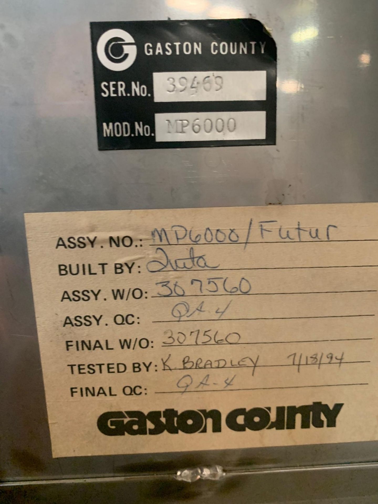 Gaston County Control Panel, Model# MP-6000, Serial# 39469, Rigging Fee $35 - Image 6 of 8