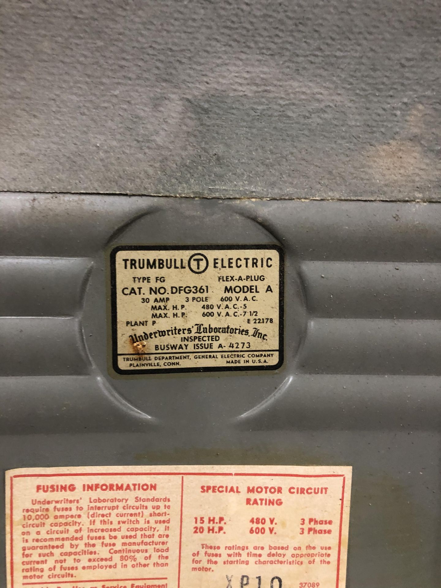 GE tap boxes 600/480/240V/3w/3p, Rigging/ Loading Fee: $25 - Image 5 of 6