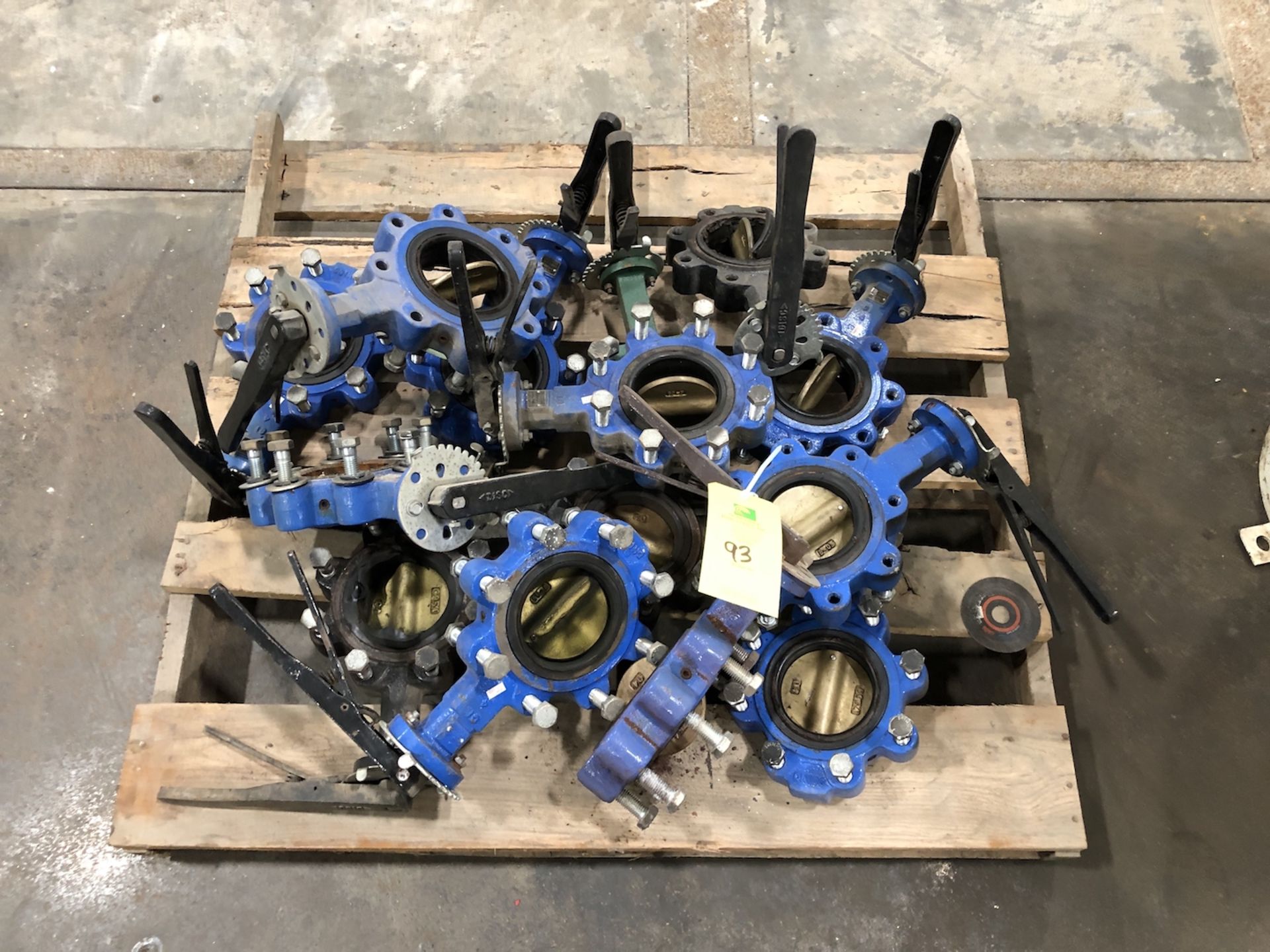 Pallet of Butterfly Valves, Approximate Qty 10, Rigging/ Loading Fee: $25