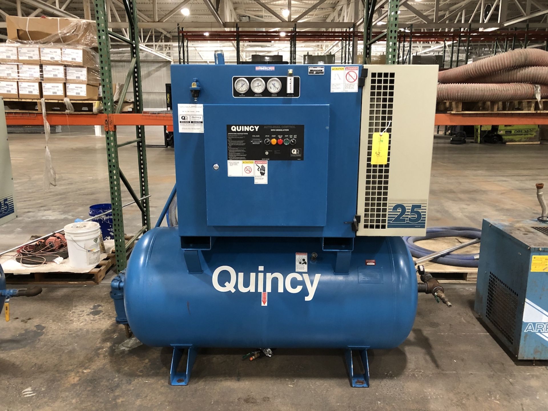 Quincy Air Compressor, 53,947.2 Hours, Rigging/ Loading Fee: $100