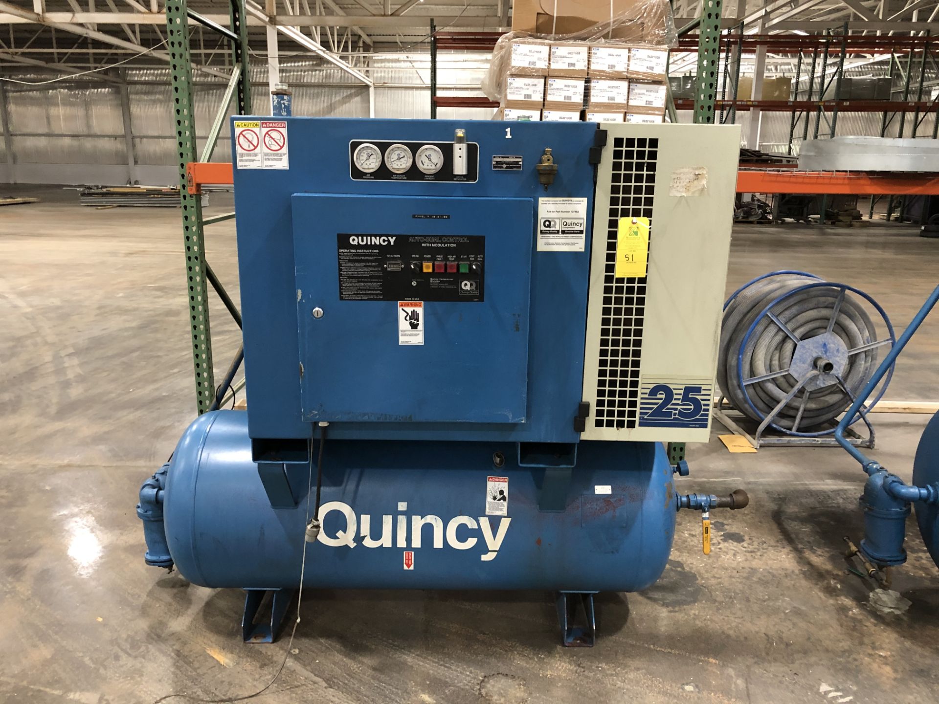 Quincy Air Compressor, 64,028.2 Hours, Rigging/ Loading Fee: $100