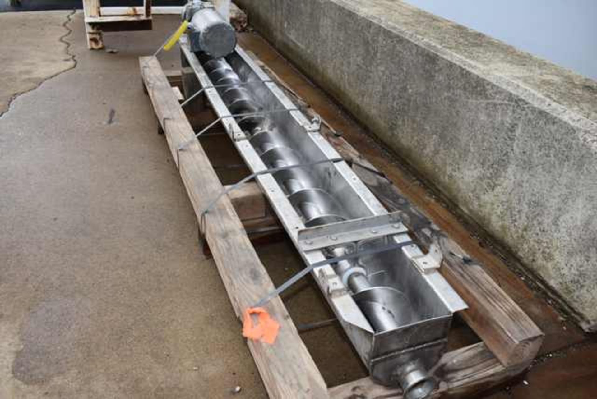 Custom Designed and Fabricated 8" Diameter Screw x 9'6"L Stainless Steel Screw Conveyor, SS Motor, L - Image 2 of 2