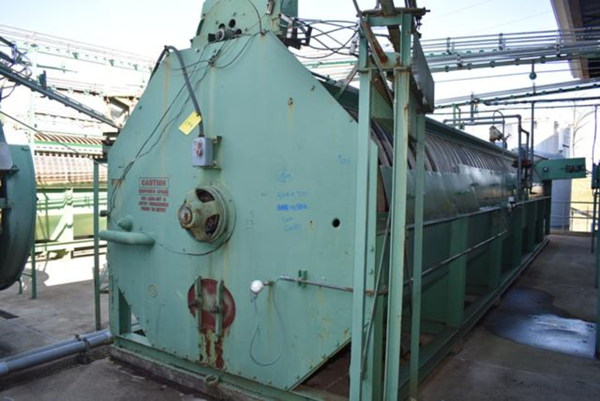 FMC 84" Diameter x 37'L Open Top Rotary Cooler, S/N 3951 169 , Set: 404 x 700, Stainless T's and