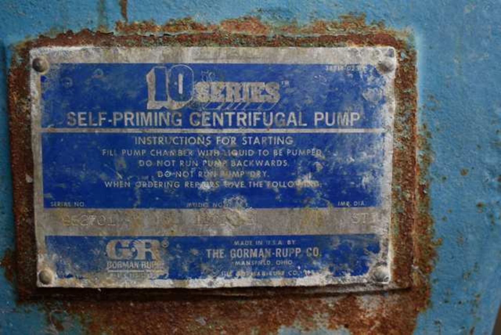 Gorman Rupp Model 14C20 -B, 4" Trash Pump, S/N 952701 , Equipped with l5HP Motor, Loading Fee: $250 - Image 3 of 3