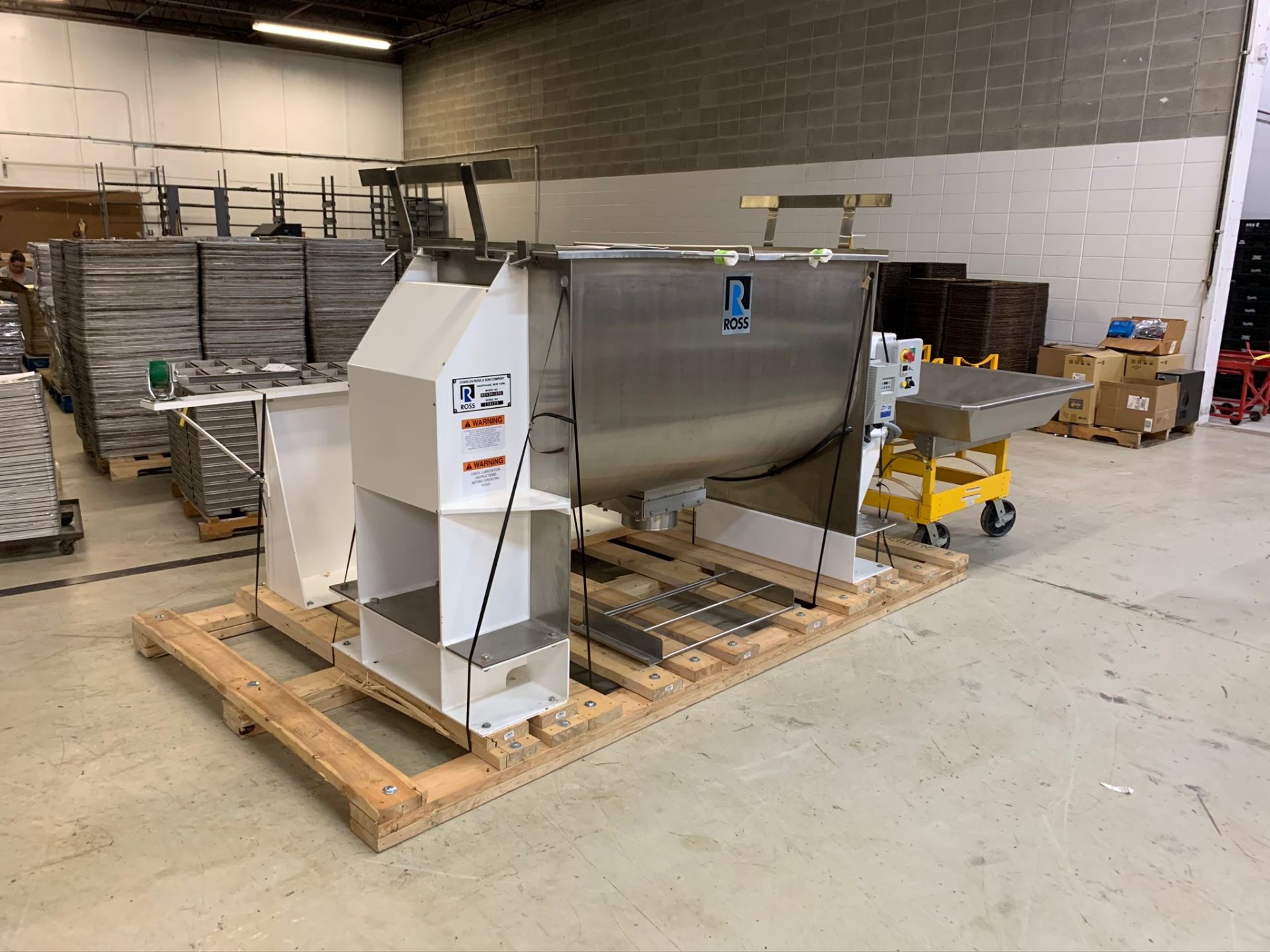 (Located In Tipton, Missouri) Ross Ribbon Blender with Stand and Dump Hopper Model RB42N-25S S/N 114