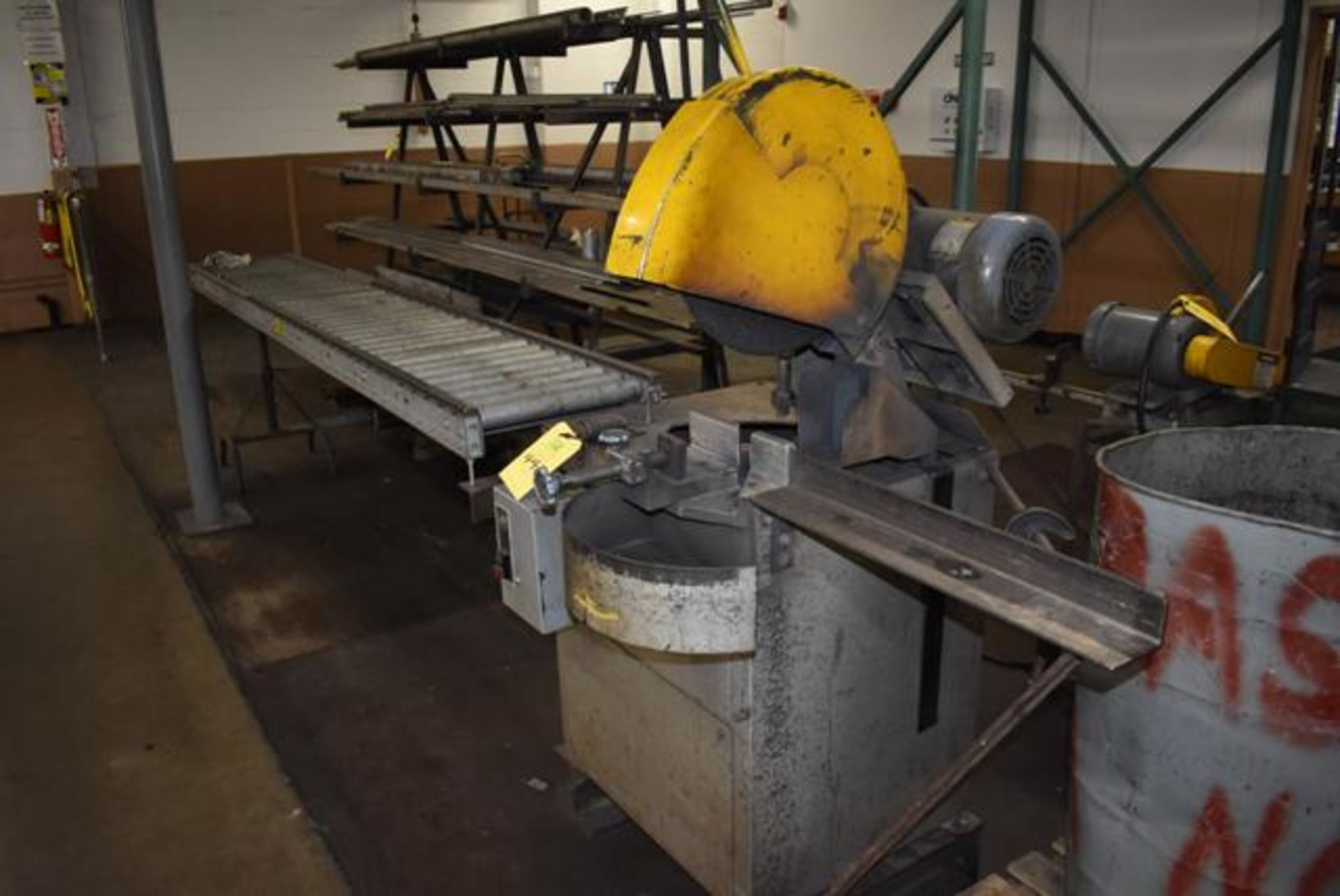 Everett Model #16 Abrasive Cut-Off Saw, Includes Roller Conveyor, Loading Fee: $200