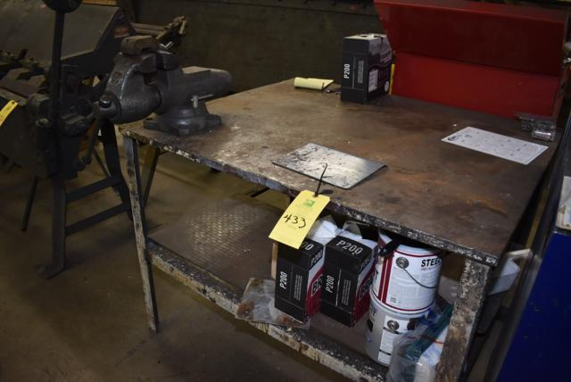 Steel Work Table, 48" x 41", Includes Wilton Vise, Loading Fee: $50