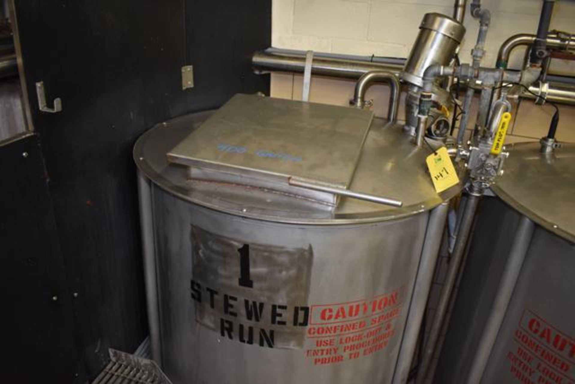 Langsenkamp 400 Gallon Capacity 48" Diameter x 48", Stainless Steel Deep Single Wall Tanks, Equipped