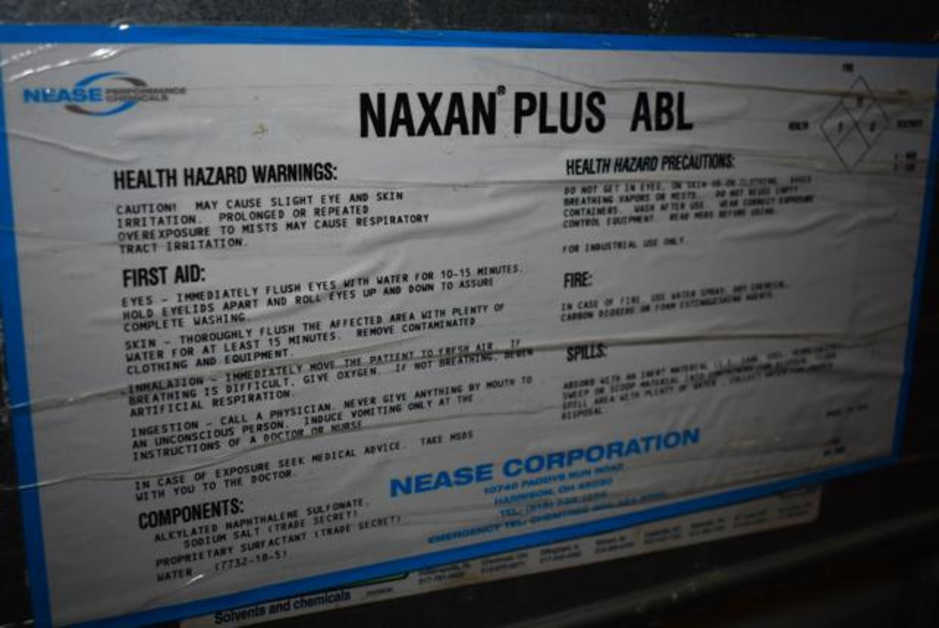 Nease Naxan Plus ABL Peeling Aditive, (1) Container, (2) Drums (Quick Peel), Loading Fee: $25 - Image 2 of 3