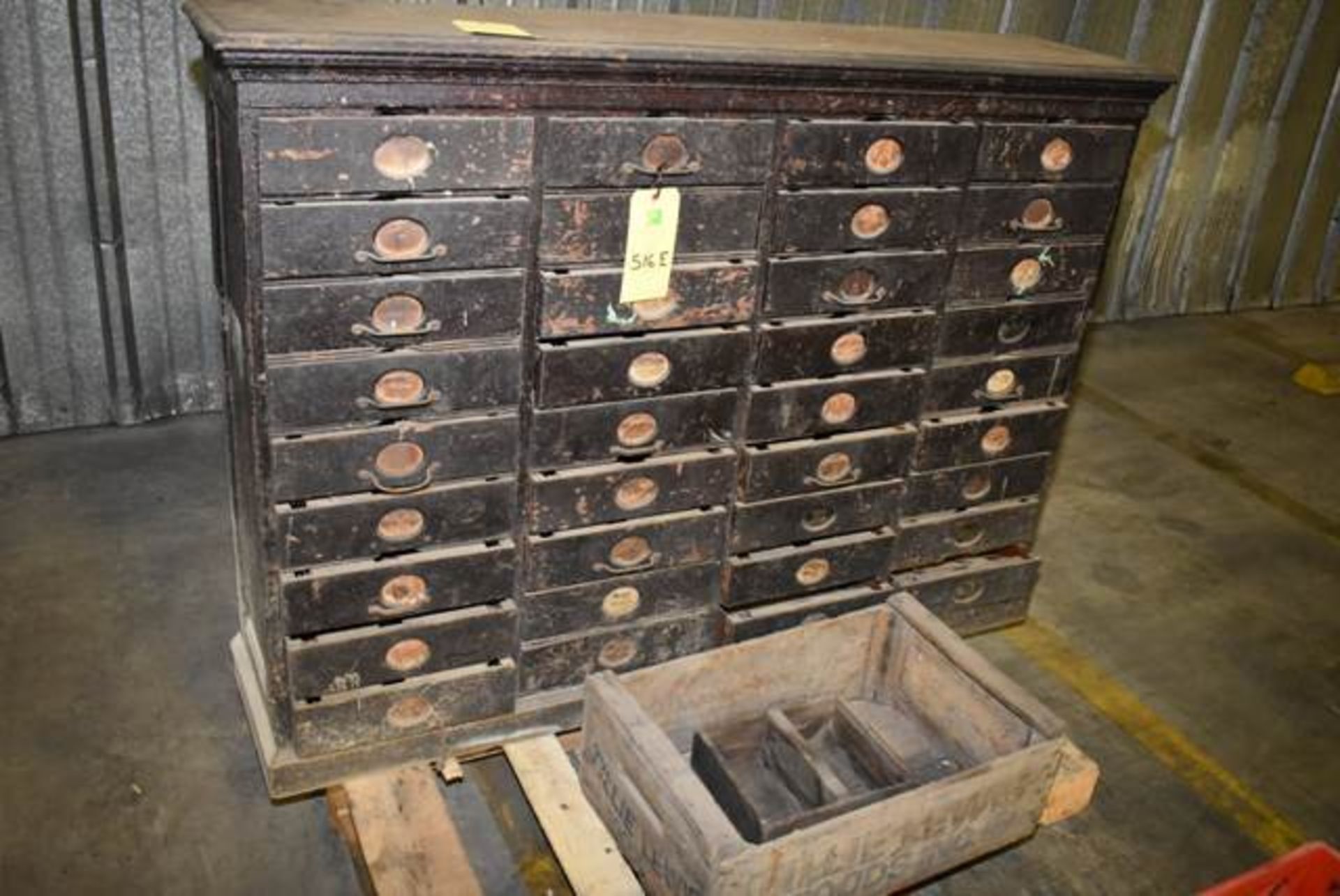 Antique Chest of Drawers and (2)Wooded Crates, Loading Fee: $50
