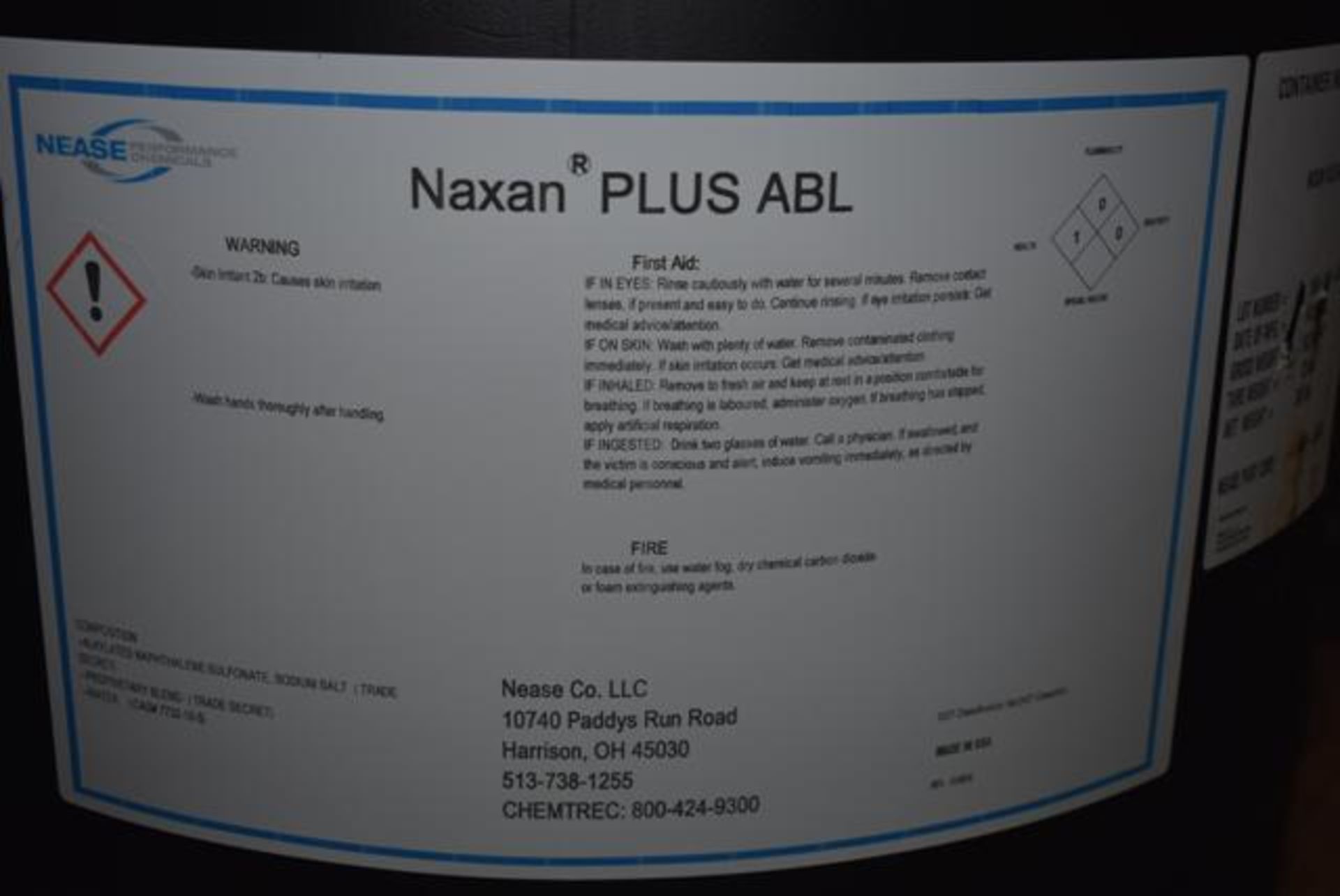 Nease Naxan Plus ABL Peeling Aditive, (1) Container, (2) Drums (Quick Peel), Loading Fee: $25 - Image 3 of 3