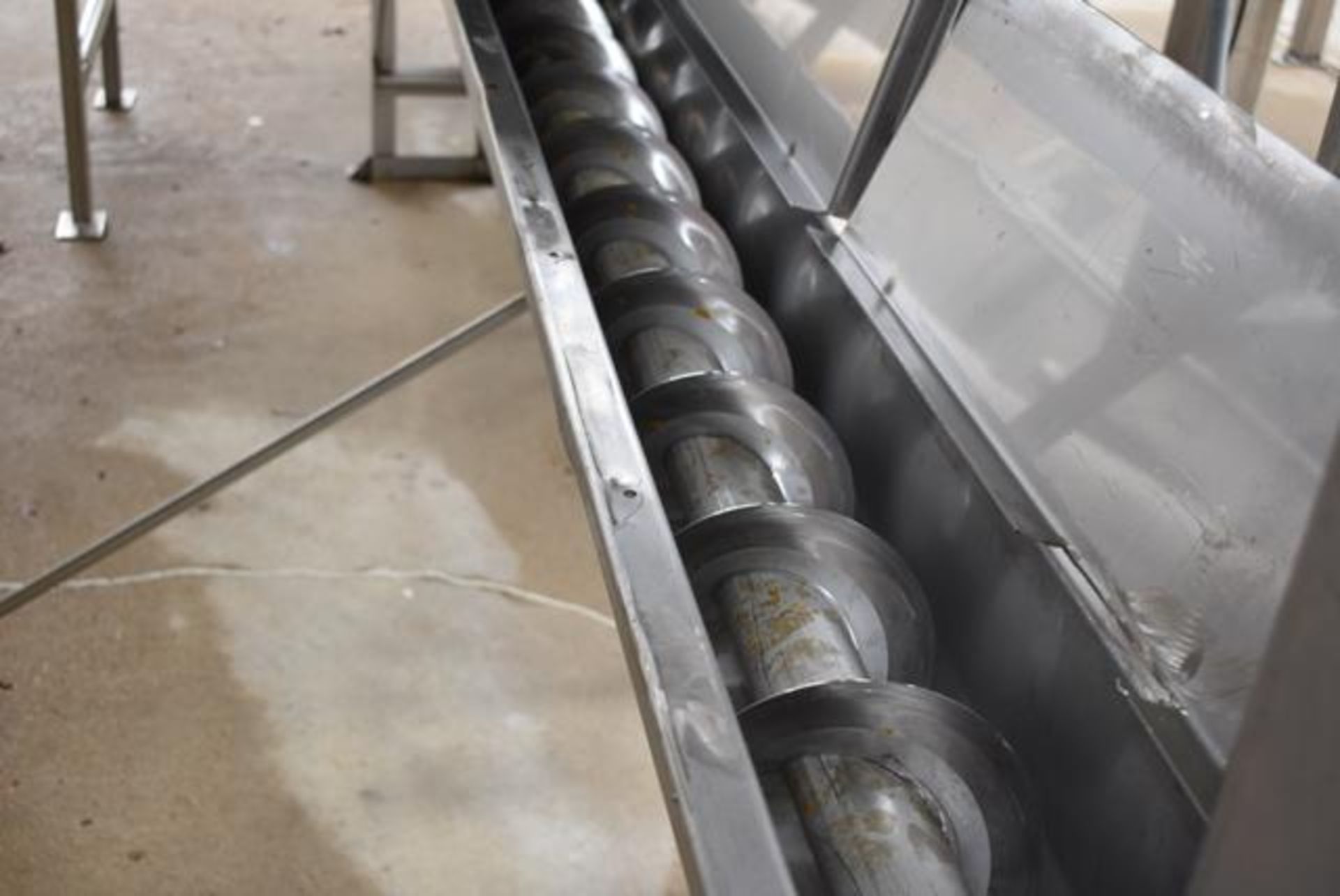 Motorized Stainless Steel Screw Conveyor, 25' Length x 6" Diameter Auger, Loading Fee: $650 - Image 2 of 2