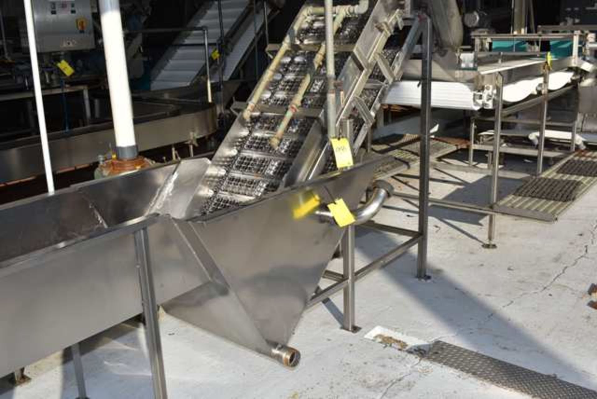 Custom Designed and Fabricated Stainless Steel Flume to Chopper, Equipped with 24"W x S'L Incline