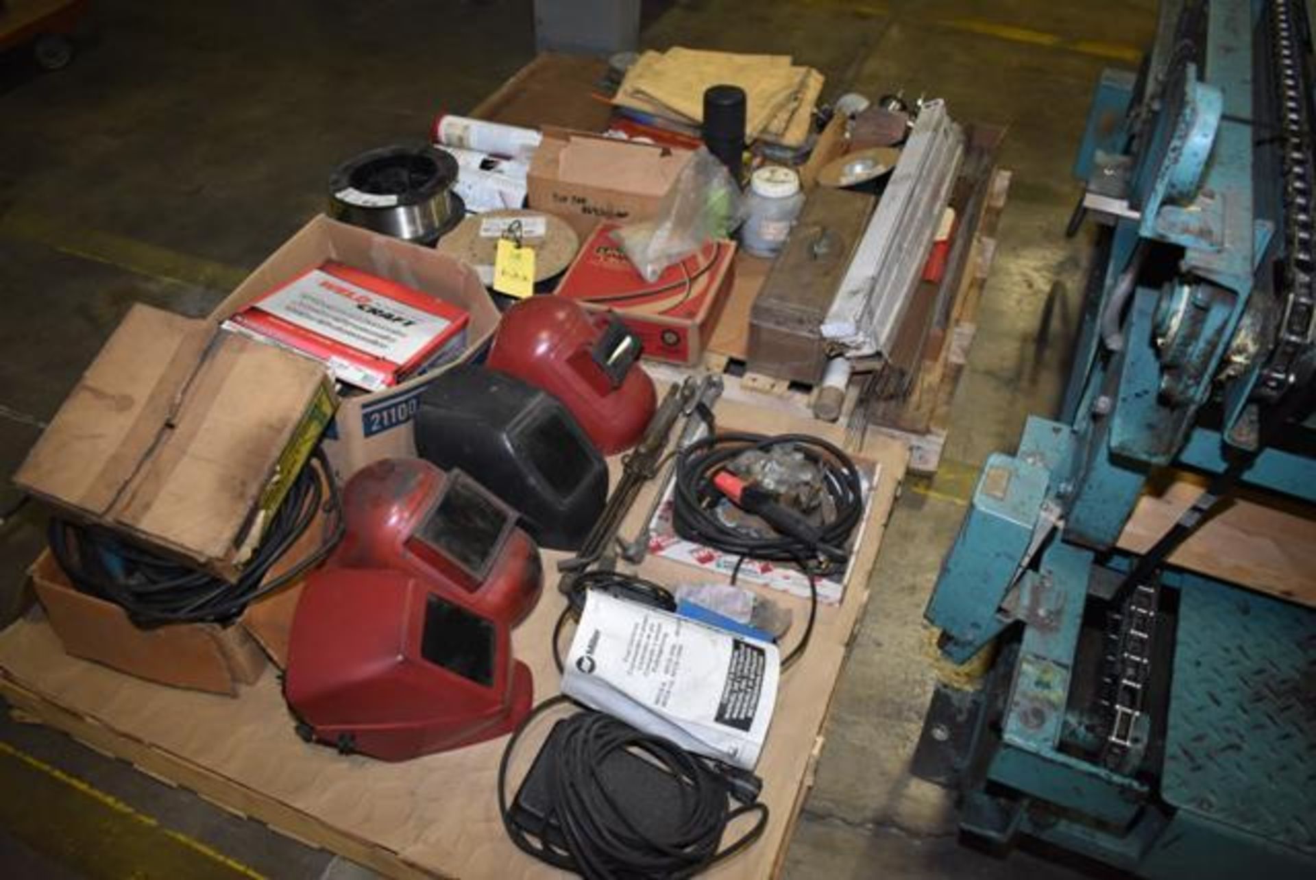 (2) Pallets w/Lincoln Welding Supplies, Rod, Partial Spool Wire, Related, Loading Fee: $50