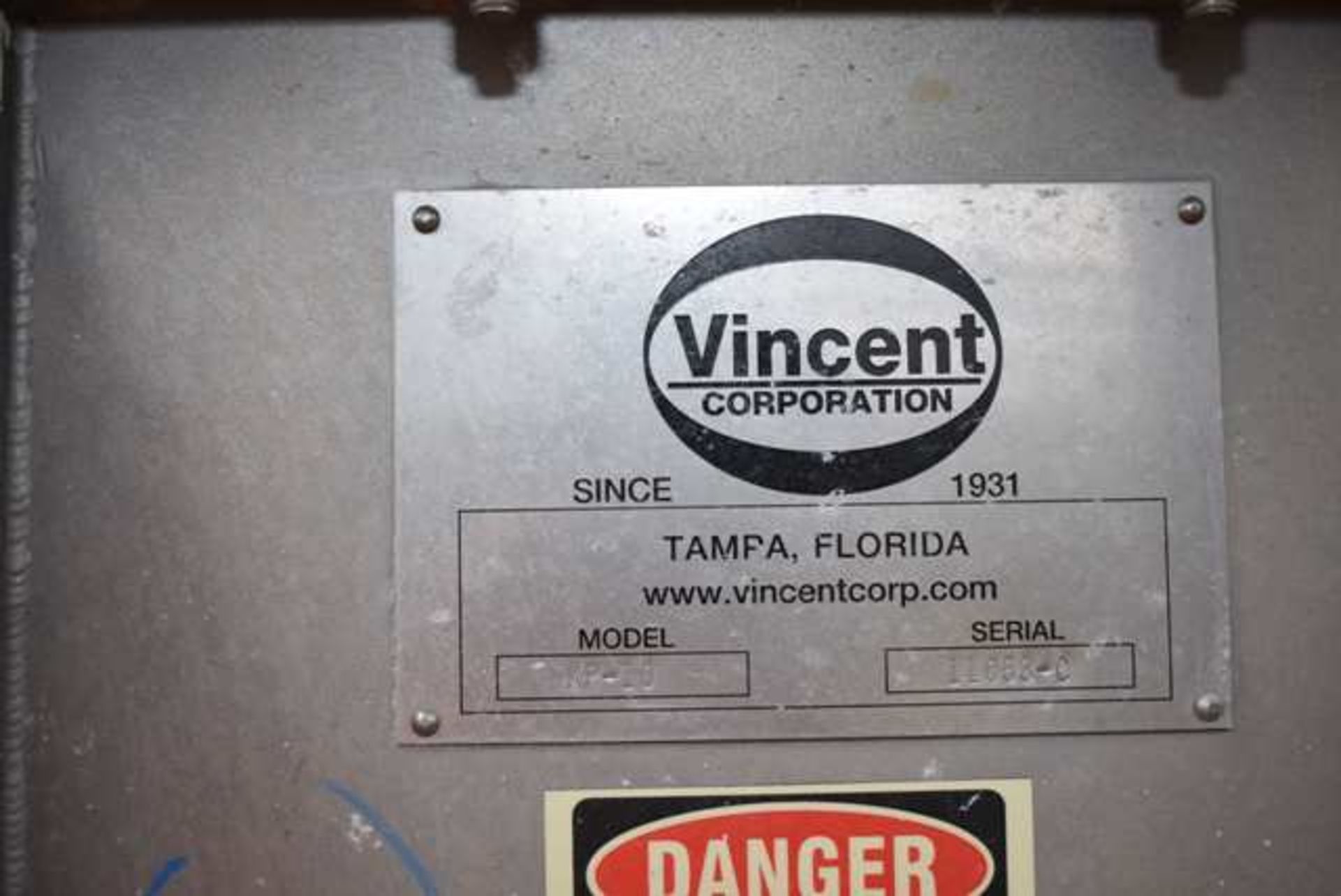 Vincent Model PL-10 Screw Press, S/N 1106 3-C, New 2011, Loading Fee: $550 - Image 2 of 5